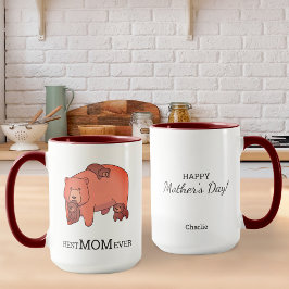 Liebe Mama Bear Bearing Baby Bear Cubs Personalisi Tasse