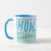 Liebe-Mama-Betty-Wort-Wolken-Keramik-Tasse Tasse (Links)
