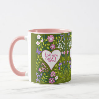 Liebe Mama botanisch süßes Herz Tasse