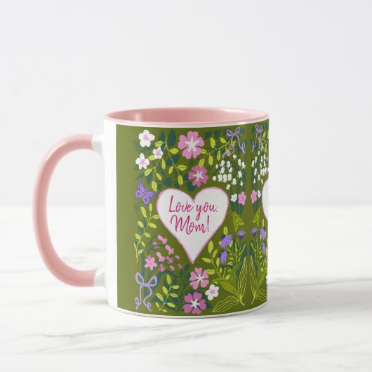 Liebe Mama botanisch süßes Herz Tasse (Links)