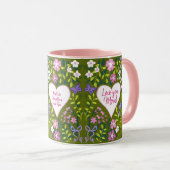 Liebe Mama botanisch süßes Herz Tasse (VorderseiteRechts)
