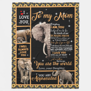 Liebe Mama Brief an meine Mama Sie sind die Welt Fleecedecke
