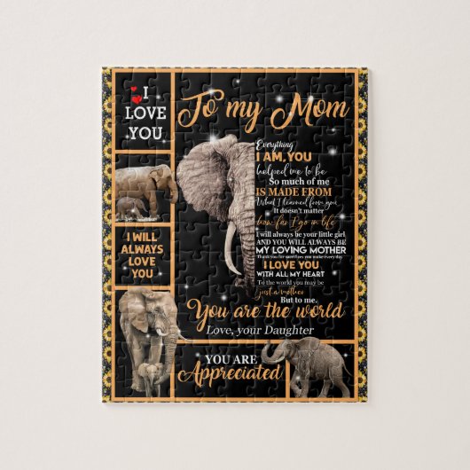 Liebe Mama | Brief an meine Mama Sie sind die Welt Puzzle (Vertikal)