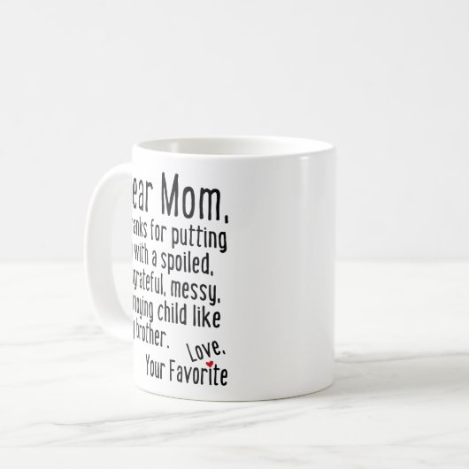 Liebe Mama [Bruder-Version] Kaffeetasse (Vorderseite Links)