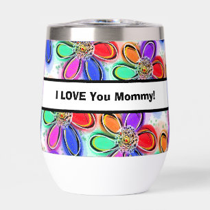 Liebe Mama bunte künstlerische Blumen Liebe NAME