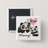 Liebe-Mama der Panda-I Button (Vorne & Hinten)