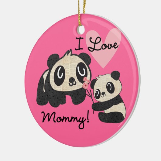 Liebe-Mama der Panda-I Keramik Ornament (Links)