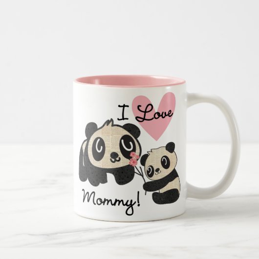 Liebe-Mama der Panda-I Zweifarbige Tasse (Rechts)