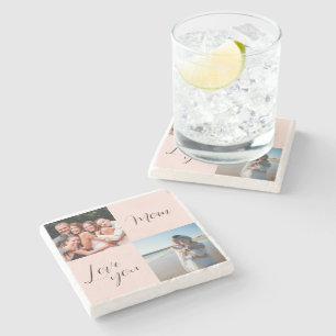 "Liebe, Mama" - ein sentimentales Foto für Mütter Steinuntersetzer