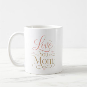 Liebe Mama Elegante Pink-Gold-Typografie Kaffeetasse