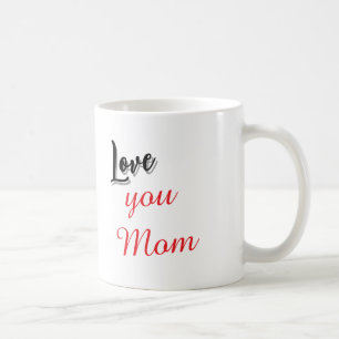 Liebe Mama Elegante rote und graue Schrift Kaffeet Kaffeetasse