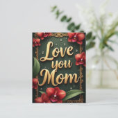 Liebe Mama Floraler Rahmen Muttertag Postkarte (Stehend Vorderseite)