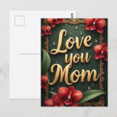 Liebe Mama Floraler Rahmen Muttertag Postkarte (Vorne/Hinten)