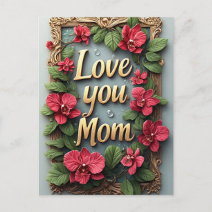 Liebe Mama Florales Rahmen-Muttertag Postkarte