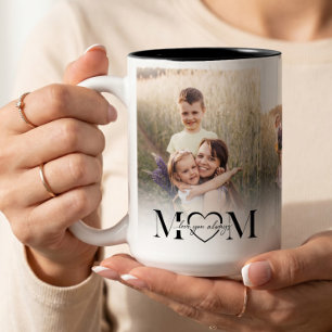 Liebe Mama Foto-Collage Alles Gute zum Geburtstag Zweifarbige Tasse