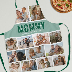Liebe Mama Foto-Collage Grün Schürze