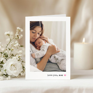 Liebe Mama   Foto und Herz in jeder Farbe Karte