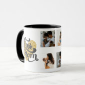 Liebe Mama Goldherz mit 5 Fotos Tasse (Vorderseite Links)