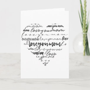 Liebe Mama Herz Schwarze Schrift Muttertag Karte