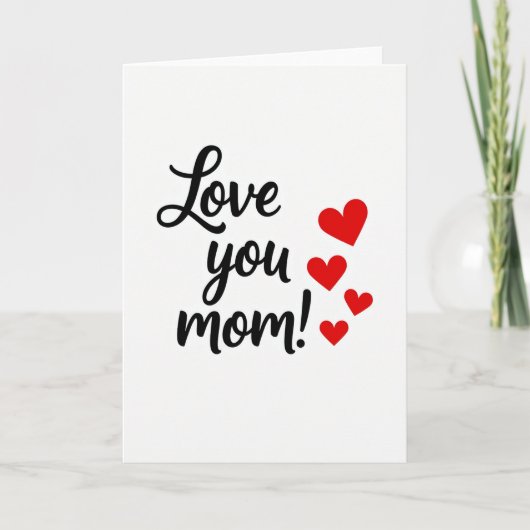 Liebe Mama Herzen Karte (Vorderseite)