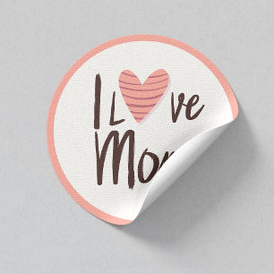Liebe Mama Herzsticker - Muttertagsgeschenk Runder Aufkleber