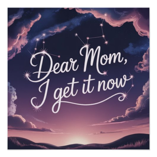 Liebe Mama, jetzt verstehe ich Poster (Vorderseite)