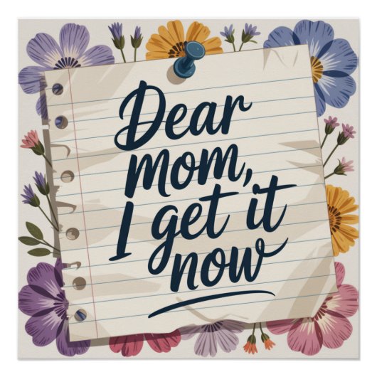 Liebe Mama, jetzt verstehe ich Poster (Vorderseite)