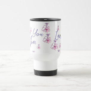 liebe mama lila mauve Blumen mauve Name einfach Reisebecher