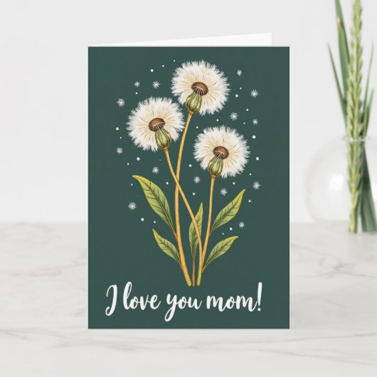 Liebe Mama Löwenzahnkarte Karte (Vorderseite)