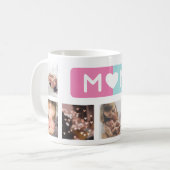LIEBE MAMA | MÄDCHENPINK & BOY BLAU Multi 7 Foto Kaffeetasse (Vorderseite Links)