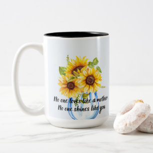Liebe Mama mit Sonnenblumen Zweifarbige Tasse