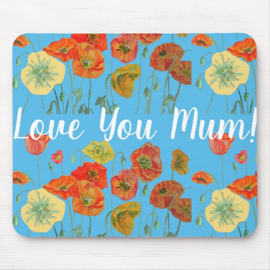 Liebe Mama Mohnblumen Blumen Computer-Mauspad Mousepad (Vorne)