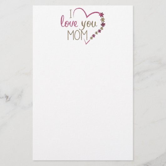 Liebe Mama Mütter Tag Herz Briefpapier (Vorderseite)