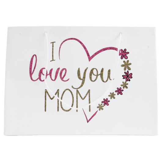 Liebe Mama Mütter Tag Herz Große Geschenktüte (Vorderseite)