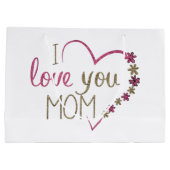 Liebe Mama Mütter Tag Herz Große Geschenktüte (Rückseite)