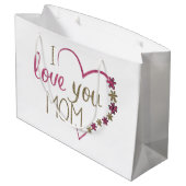 Liebe Mama Mütter Tag Herz Große Geschenktüte (Rückseite Schrägansicht)