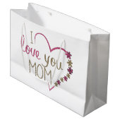 Liebe Mama Mütter Tag Herz Große Geschenktüte (Vorderseite Schrägansicht)