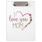 Liebe Mama Mütter Tag Herz Klemmbrett (Vorderseite)