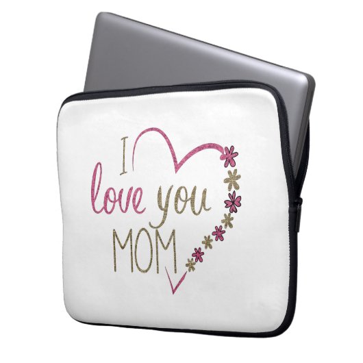 Liebe Mama Mütter Tag Herz Laptopschutzhülle (Vorderseite Links)