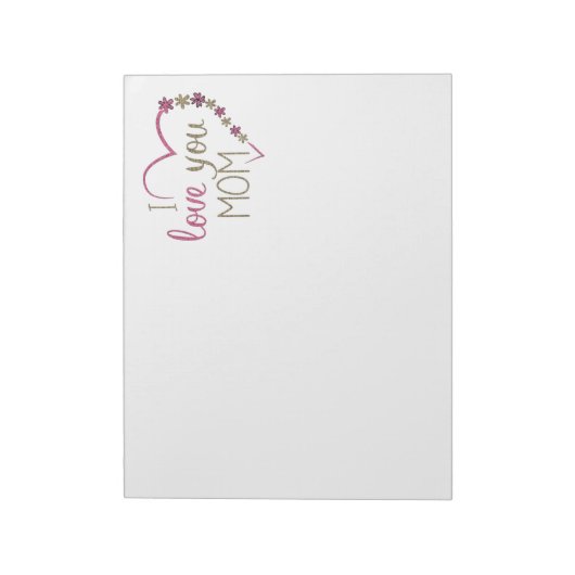 Liebe Mama Mütter Tag Herz Notizblock (Rotiert)