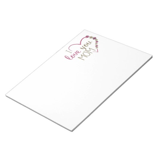 Liebe Mama Mütter Tag Herz Notizblock (angewinkelt)