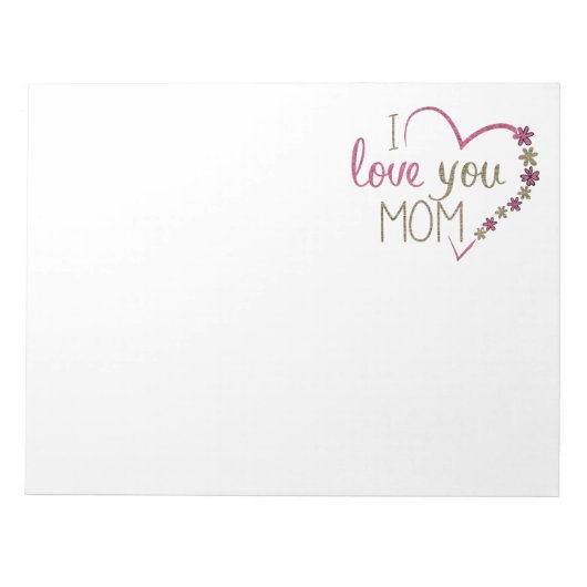 Liebe Mama Mütter Tag Herz Notizblock (Vorderseite)