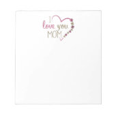 Liebe Mama Mütter Tag Herz Notizblock (Vorderseite)