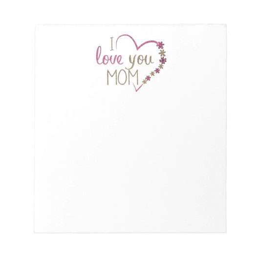 Liebe Mama Mütter Tag Herz Notizblock (Vorderseite)