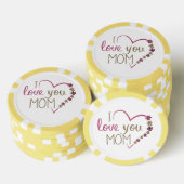 Liebe Mama Mütter Tag Herz Pokerchips (Stapel)