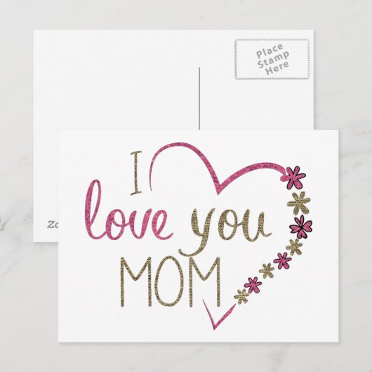 Liebe Mama Mütter Tag Herz Postkarte (Vorne/Hinten)