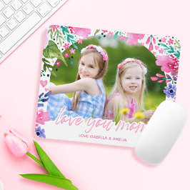 Liebe, Mama Mütter Tag Wasserfarben Foto Mousepad