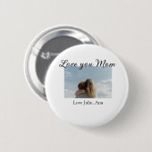 liebe mama muttertag foto name einfach button (Vorne & Hinten)