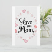 Liebe Mama, Muttertagskarte Einladung (Stehend Vorderseite)