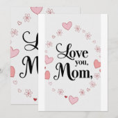 Liebe Mama, Muttertagskarte Einladung (Vorne/Hinten)